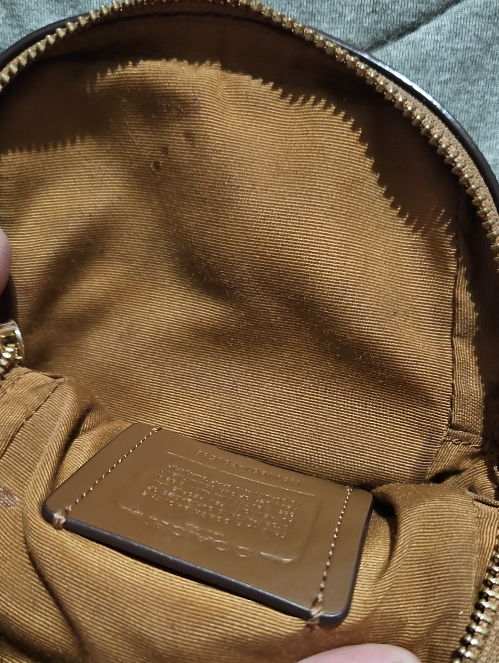 Coach Caramel Pebbled Leather Crossbody Bag with Gold Hardware (F80589) - Picture 13 of 13